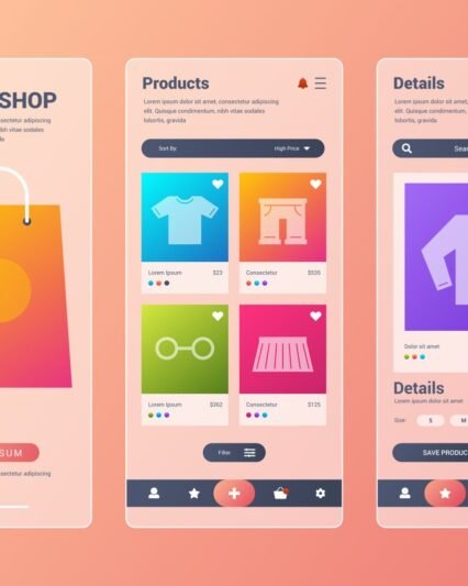Full E-commerce Store UI (Desktop + Mobile interface)